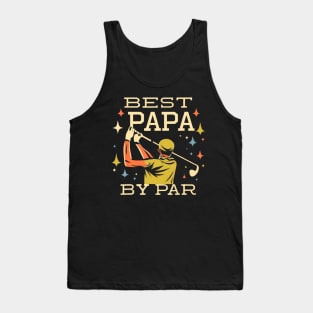 Best Papa By Par Funny Golf Dad Grandpa Tank Top